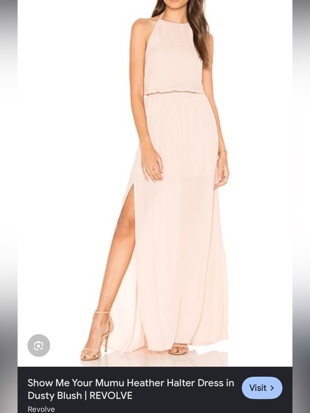 Show Me Your Mumu Dusty Blush Heather Halter Maxi dress with Side Slit
